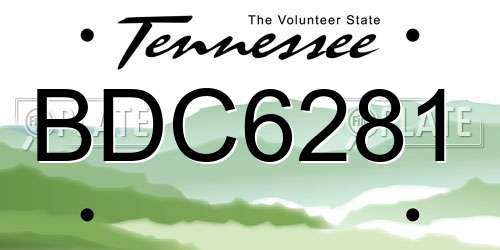BDC6281 Tennessee License Plate