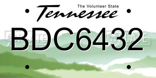 BDC6432 Tennessee License Plate