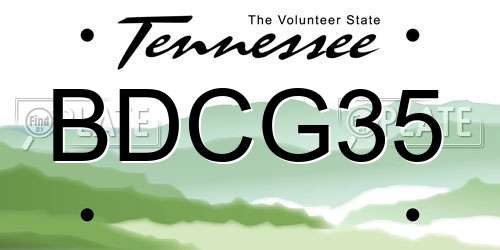 BDCG35 Tennessee License Plate