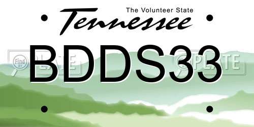 BDDS33 Tennessee License Plate