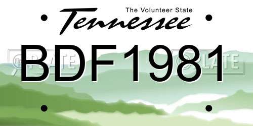BDF1981 Tennessee License Plate
