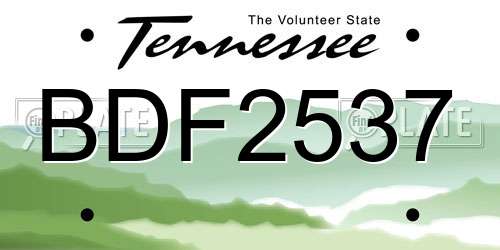 BDF2537 Tennessee License Plate