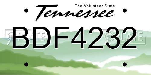 BDF4232 Tennessee License Plate