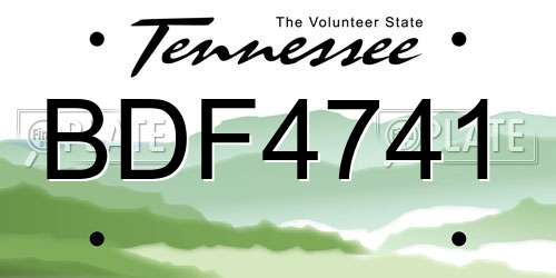 BDF4741 Tennessee License Plate