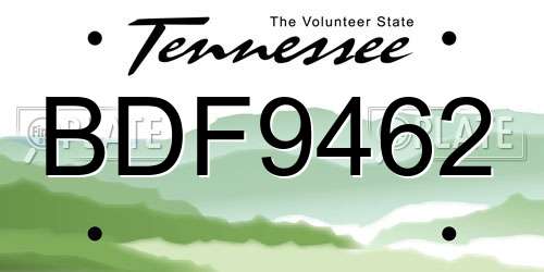 BDF9462 Tennessee License Plate