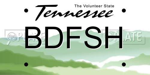 BDFSH Tennessee License Plate