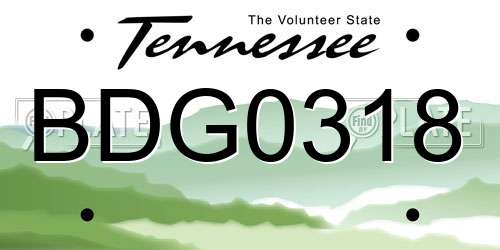 BDG0318 Tennessee License Plate