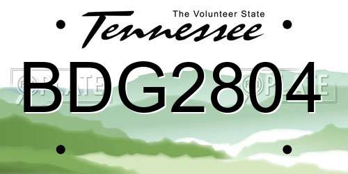 BDG2804 Tennessee License Plate
