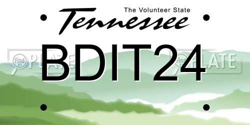 BDIT24 Tennessee License Plate