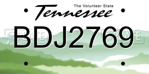 BDJ2769 Tennessee License Plate