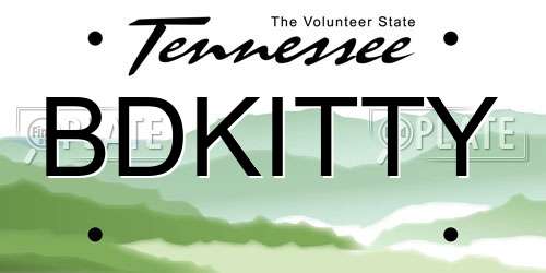 BDKITTY Tennessee License Plate