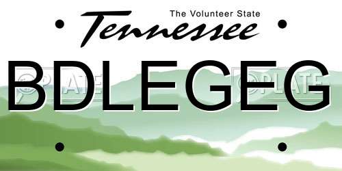 BDLEGEG Tennessee License Plate