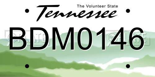BDM0146 Tennessee License Plate