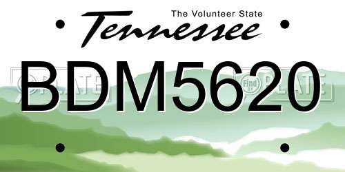 BDM5620 Tennessee License Plate