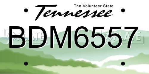BDM6557 Tennessee License Plate