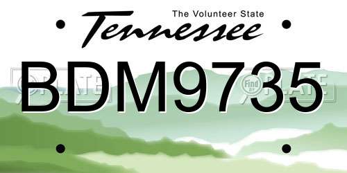 BDM9735 Tennessee License Plate