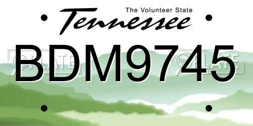 BDM9745 Tennessee License Plate
