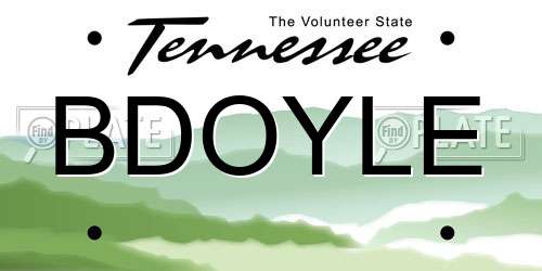 BDOYLE Tennessee License Plate