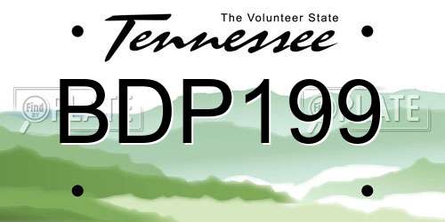 BDP199 Tennessee License Plate