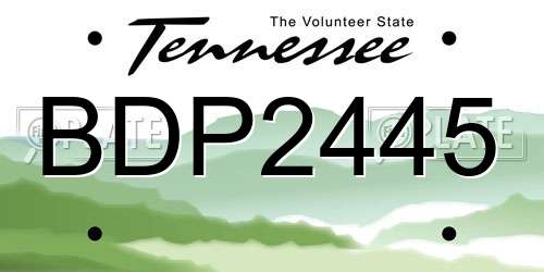 BDP2445 Tennessee License Plate