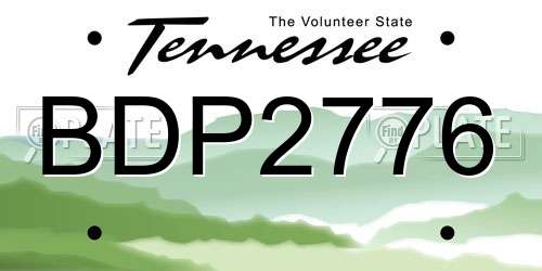 BDP2776 Tennessee License Plate