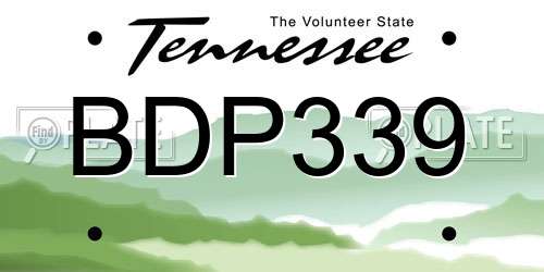 BDP339 Tennessee License Plate