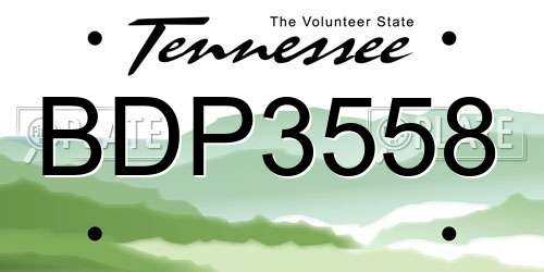 BDP3558 Tennessee License Plate