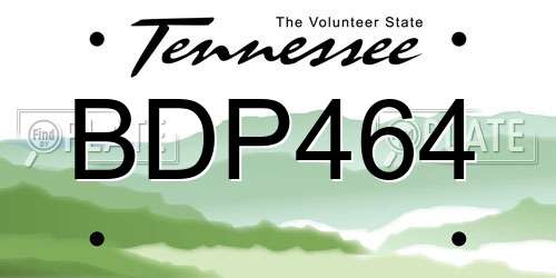 BDP464 Tennessee License Plate