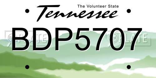 BDP5707 Tennessee License Plate