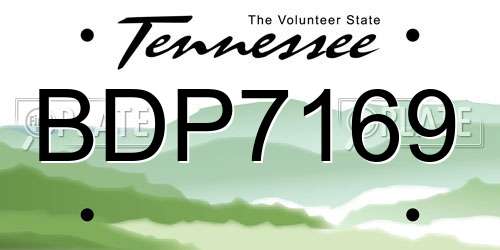 BDP7169 Tennessee License Plate