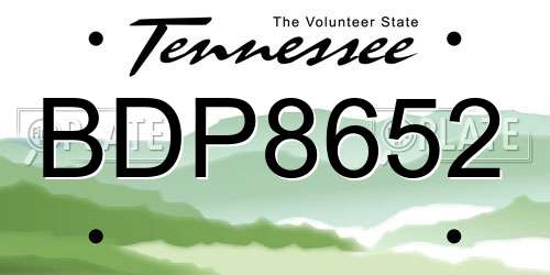 BDP8652 Tennessee License Plate