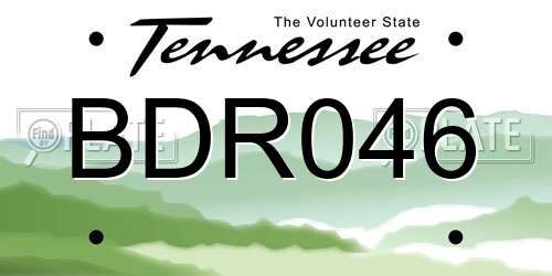 BDR046 Tennessee License Plate