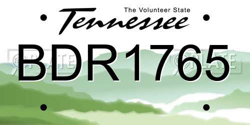BDR1765 Tennessee License Plate