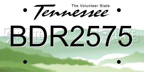 BDR2575 Tennessee License Plate