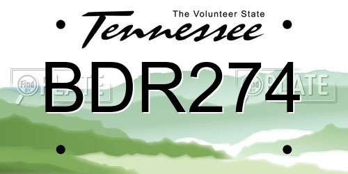 BDR274 Tennessee License Plate