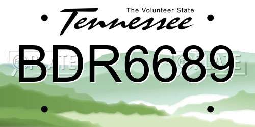 BDR6689 Tennessee License Plate