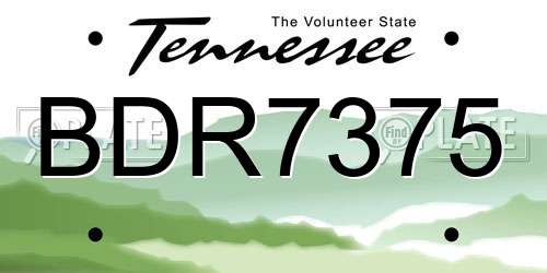 BDR7375 Tennessee License Plate