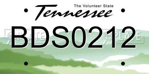 BDS0212 Tennessee License Plate
