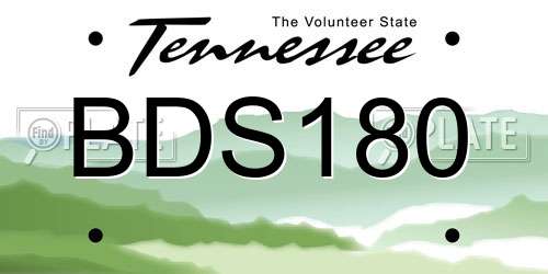 BDS180 Tennessee License Plate