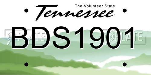 BDS1901 Tennessee License Plate