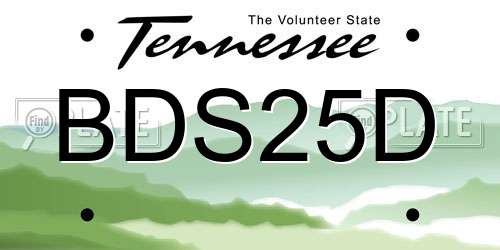 BDS25D Tennessee License Plate