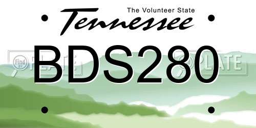 BDS280 Tennessee License Plate