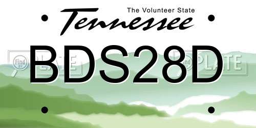 BDS28D Tennessee License Plate