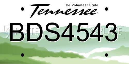 BDS4543 Tennessee License Plate