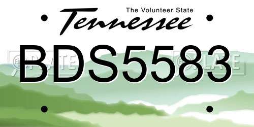 BDS5583 Tennessee License Plate