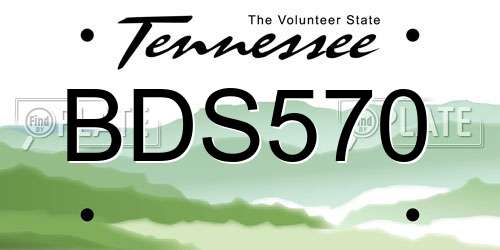 BDS570 Tennessee License Plate