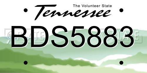 BDS5883 Tennessee License Plate
