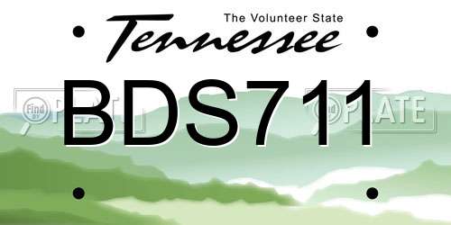 BDS711 Tennessee License Plate