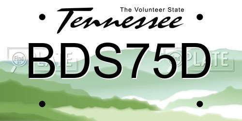 BDS75D Tennessee License Plate