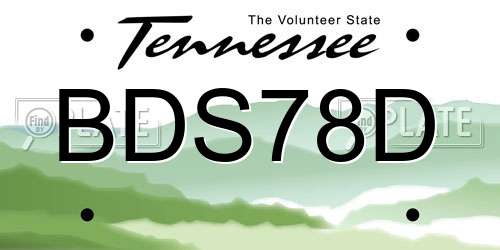 BDS78D Tennessee License Plate